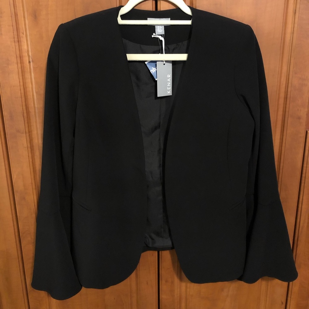 KENAR Size Small Black Open Blazer